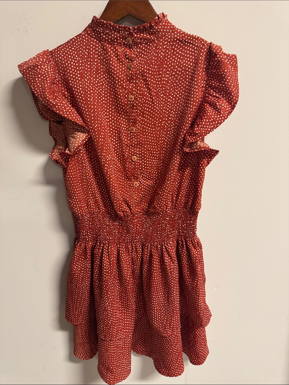 THML Red Polka Dot Ruffle Mini Dress - Picture 5 of 7